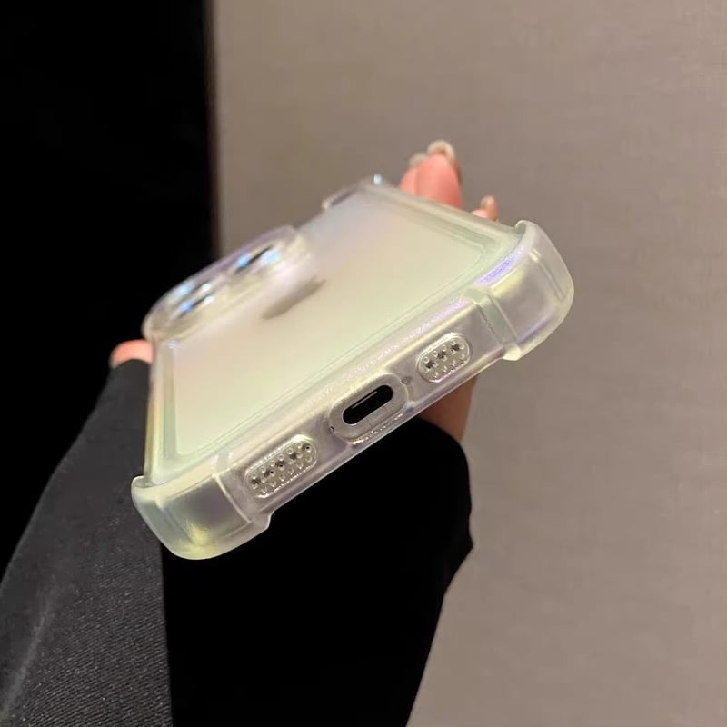 オーロラの狐彫刻 iPhoneケース クリアiphoneケース オーロラフィルム オーロラシート レインボー