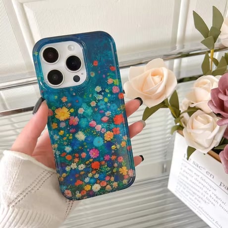 S74713 押し花アートの彩りiPhoneケース