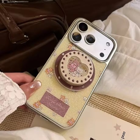 K23159 くまちゃんスイーツ MagSafeグリップ付きiPhoneケース