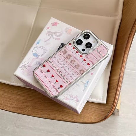 S74459 ジンジャーハートピンク iPhoneケース