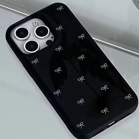 S75270 ミニリボンブラックiPhoneケース