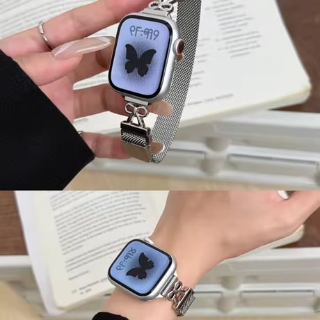 N00208 リボンチャームメッシュ Apple Watchベルト
