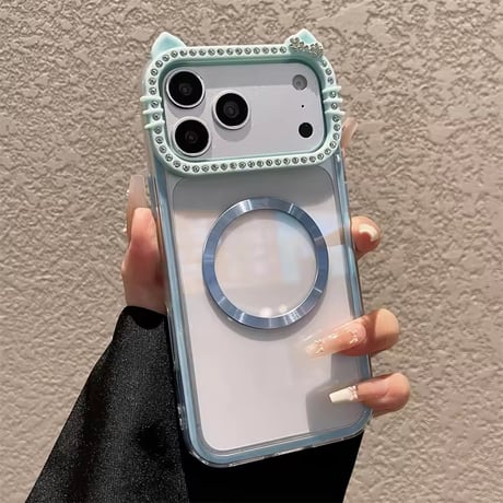 L62470 ねこみみビジュー MagSafe対応 iPhoneケース