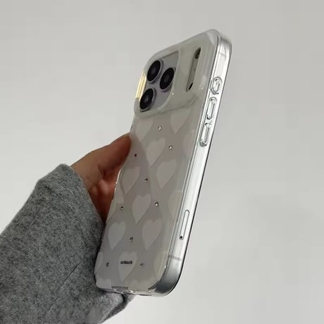 S75460 ホワイトハートドットiPhoneケース