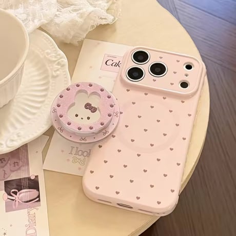 K23118 ラビットハート MagSafeグリップ付き iPhoneケース