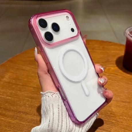 L62277 カラーフレームMagSafe対応クリアiPhoneケース