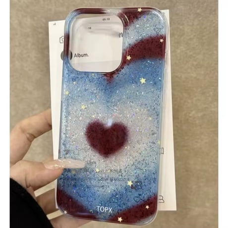 S74394 スターリーハートグリッター iPhoneケース