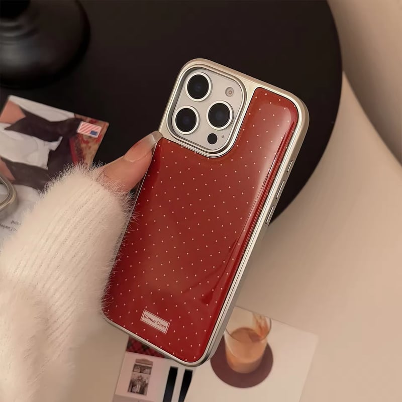 S74506 チェリーレッドドットiPhoneケース | nanomita
