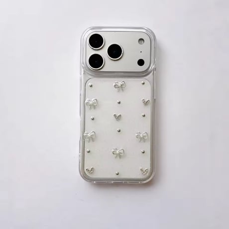 L62477 きらめきリボンハートクリアiPhoneケース