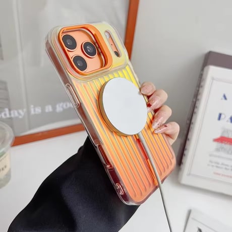 K23148 オーロラウェーブ カメラスタンドiPhoneケース