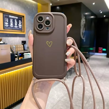 K22613 ハートポイント ショルダーストラップiPhoneケース