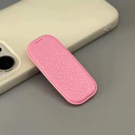 P0405 iPhoneaccessory レザー調ミラー付きスタンドグリップ