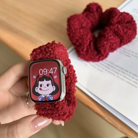 N00109 もこもこシュシュ風 Apple Watchバンド