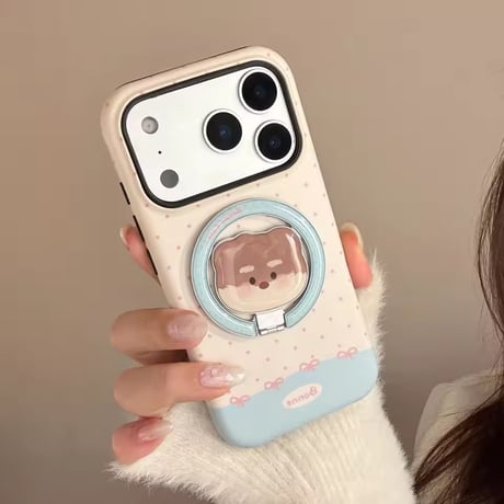 K23156 わんにゃんリング付きiPhoneケース