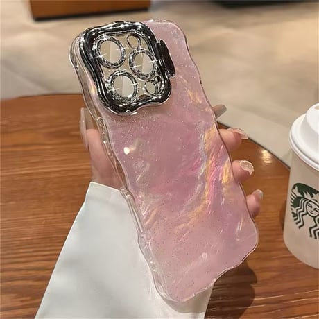 K22688 ぷるぷるラメのカメラスタンドiPhoneケース
