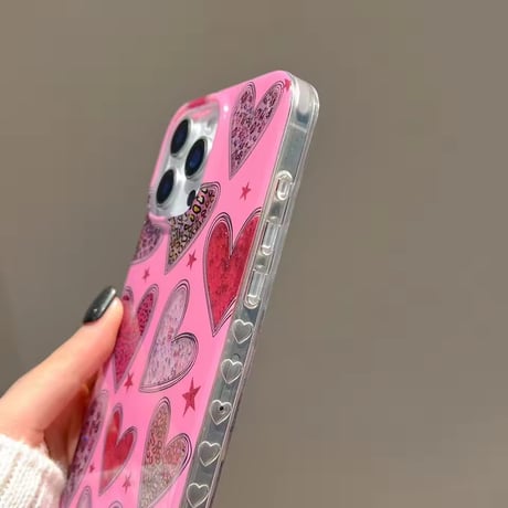 S74933 きらめきハートグリッターiPhoneケース