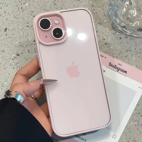L62274 ふちどりカラーのクリアiPhoneケース