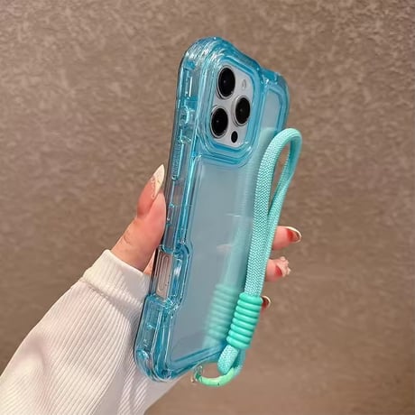 K23169 カラーフレームハンドストラップ付きiPhoneケース