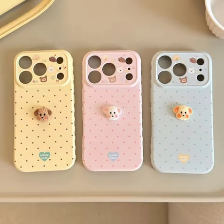 S75342 もこもこプードルドットiPhoneケース