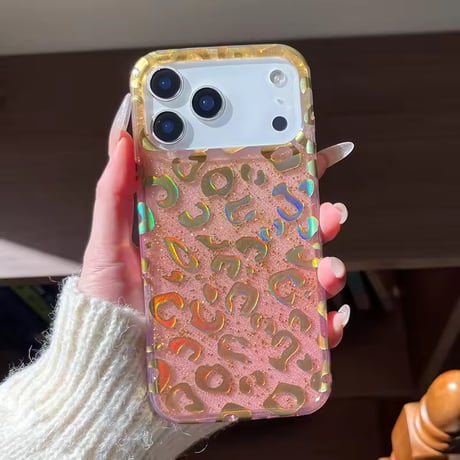 S75316 グリッターレオパード iPhoneケース