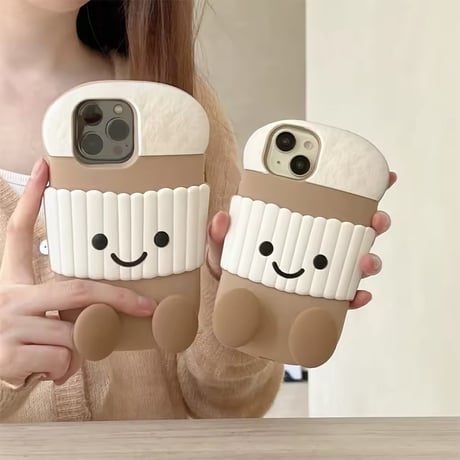 K22689 カフェタイムのゆるキャラiPhoneケース