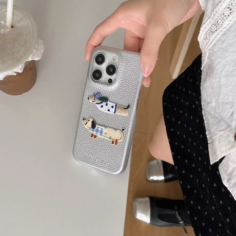 S74424 ダックスステッチレザー iPhoneケース