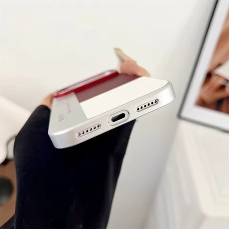 S75246 バイカラーリブデザイン iPhoneケース