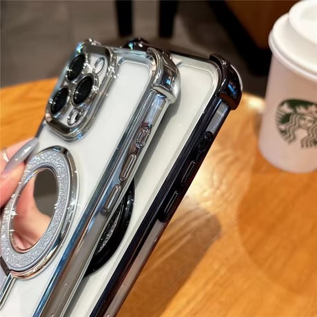 K23067 ミラーリングスタンド付きクリアiPhoneケース