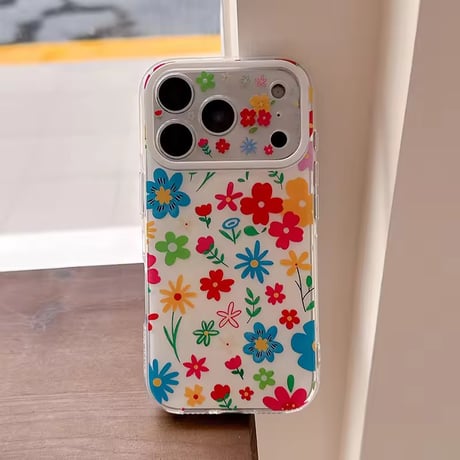 S75556 カラフルフラワーガーデン iPhoneケース
