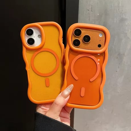L62468 うねうねフレーム MagSafe対応iPhoneケース
