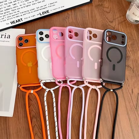 K23037 MagSafe対応ストラップ付きマットiPhoneケース