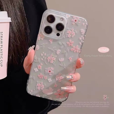 L62158 やさしい小花のクリアiPhoneケース
