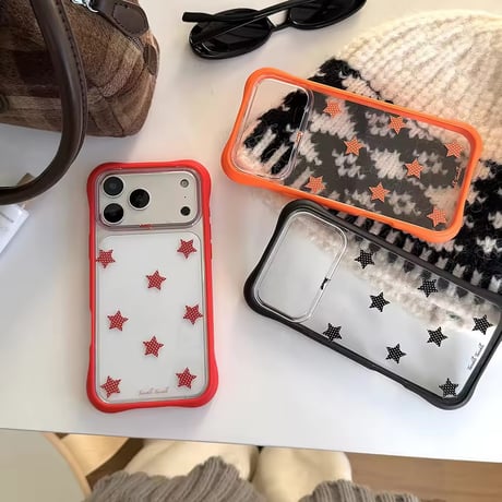 L62403 スターカラーフレームクリアiPhoneケース