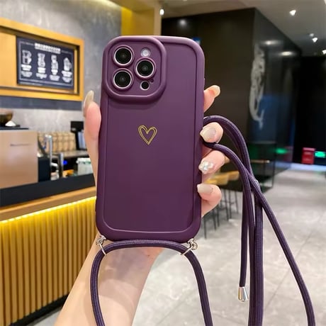 K22613 ハートポイント ショルダーストラップiPhoneケース