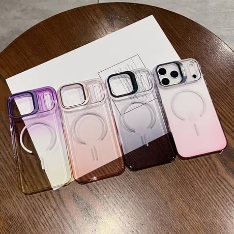 K22884 グラデーションカメラカバー付き MagSafe対応 iPhoneケース