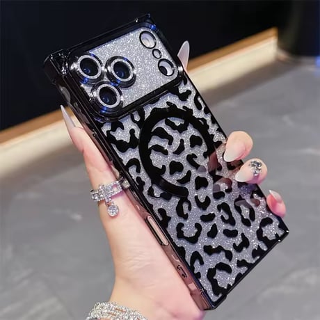 S75054 Glitter Leopard MagSafe対応ケース