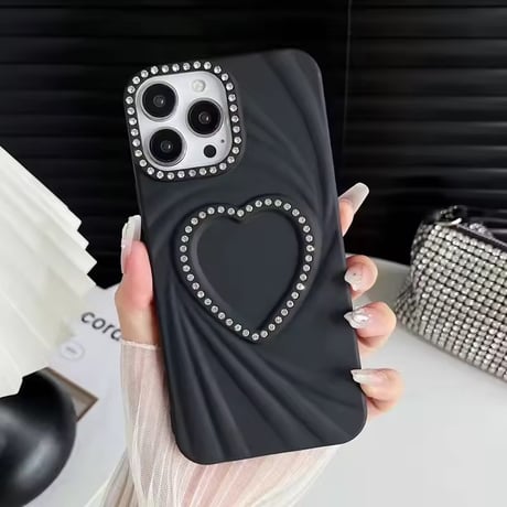 S74696 ビジューラブハート iPhoneケース