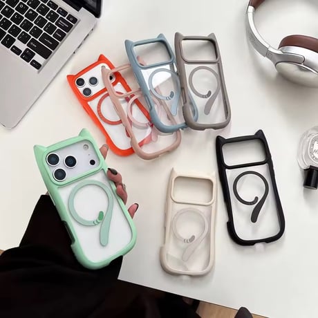 L62435 ねこみみMagSafeリングiPhoneケース