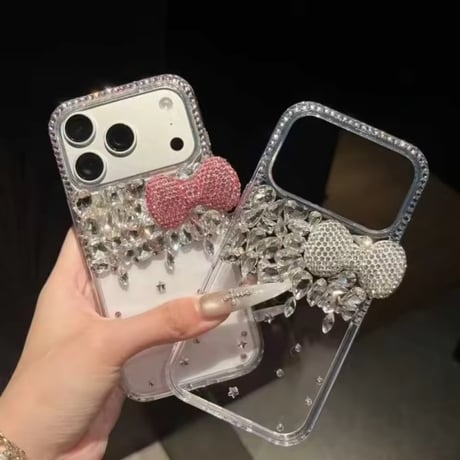S75508 ビジューリボンiPhoneケース