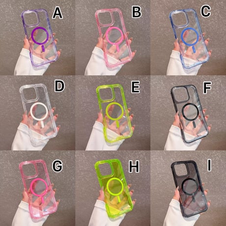 L62252 カラフルクリア MagSafe対応ケース