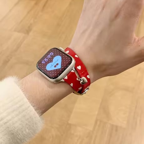 N00204 ハート柄チャーム付き Apple Watchベルト