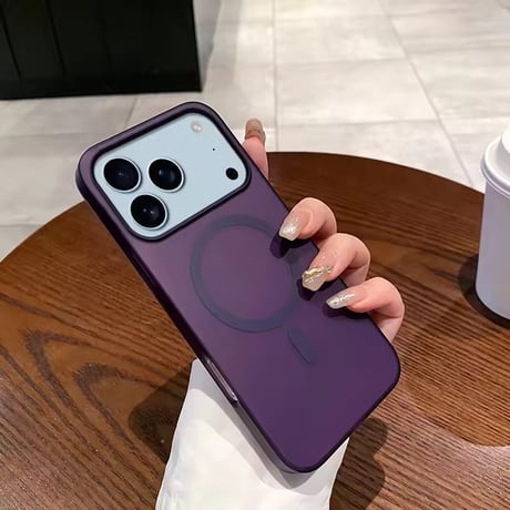 L62278 くすみカラーのマットMagSafe対応iPhoneケース