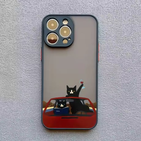S75094 黒ねこの気まぐれアート iPhoneケース