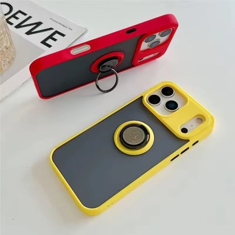 K23068 リングスタンド付きカラーフレームiPhoneケース