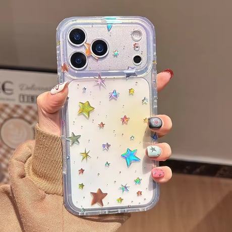 S75457 ホログラムスタースパークルクリアiPhoneケース