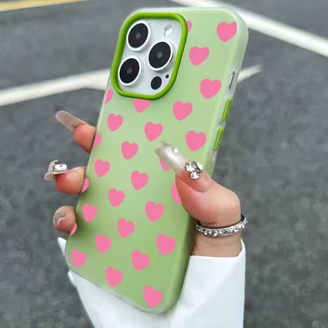 S75376 ポップハート総柄iPhoneケース