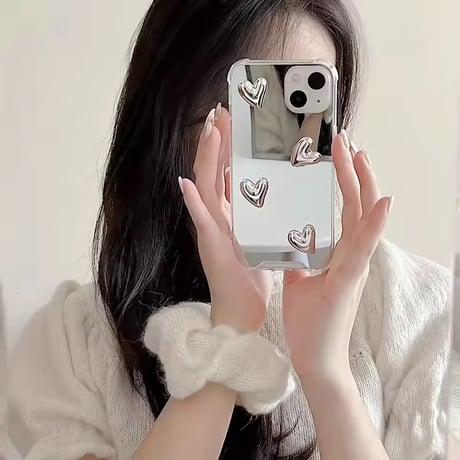 L62268 シルバーハートミラー iPhoneケース