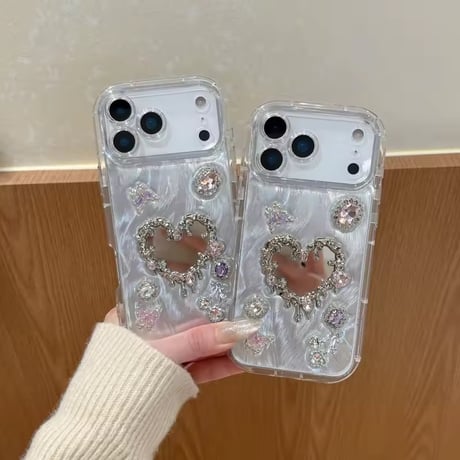 S75574 ジュエルハートミラー iPhoneケース
