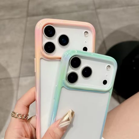 L62336 オーロラフチのクリア iPhoneケース