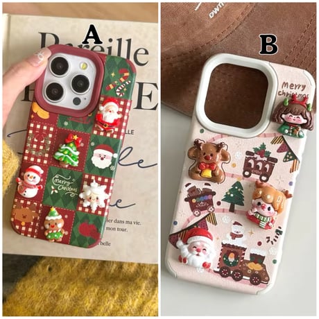S74209 ぷっくりクリスマス iPhoneケース